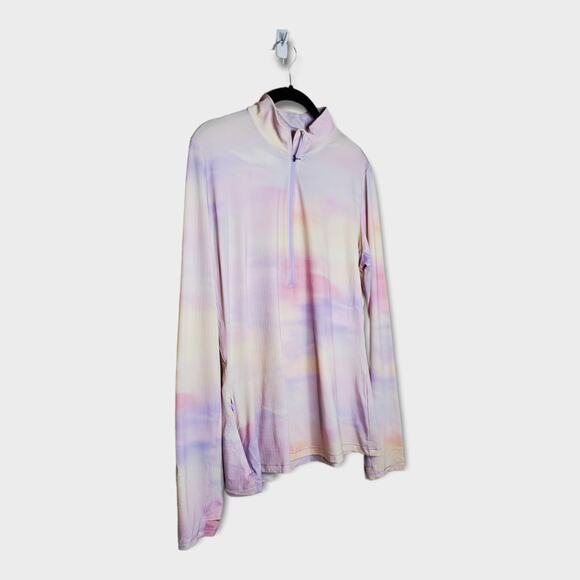 CALIA Womens 1/4 Zip Golf Pullover Top Pastel Cloud Swirl Pink Purple L Sporty - Picture 3 of 9